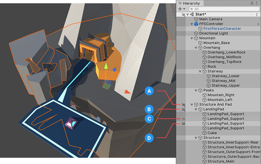 在 Scene 视图中绘制一个选择包围框时，Unity 仅选择可拾取的项